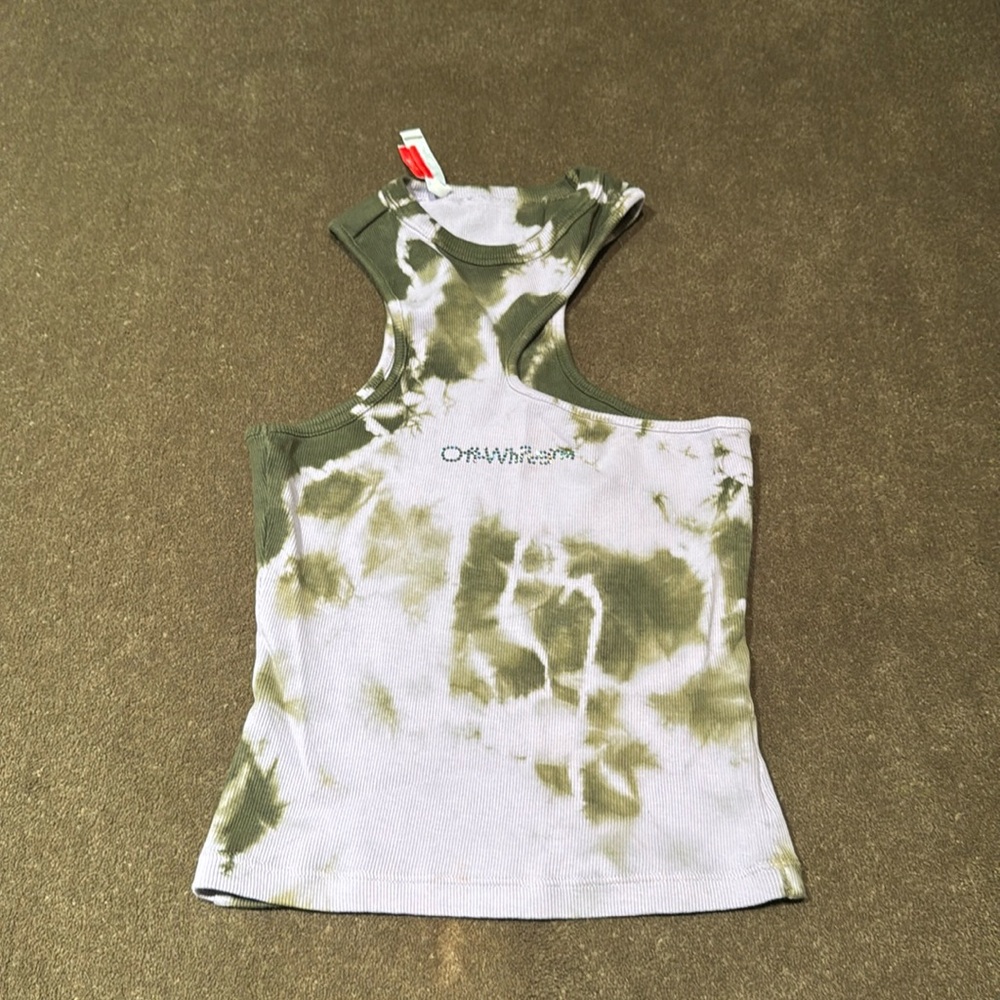 Off White Tie Dye Tank Top